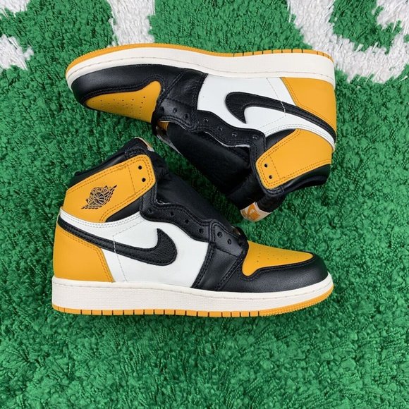 Air Jordan 1 Retro High OG GS Yellow Toe size 5.5Y Women’s size 7 NEW 575441-711 - Picture 8 of 12